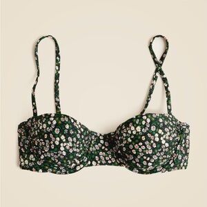 J. Crew Black Floral Women's Bikini Top